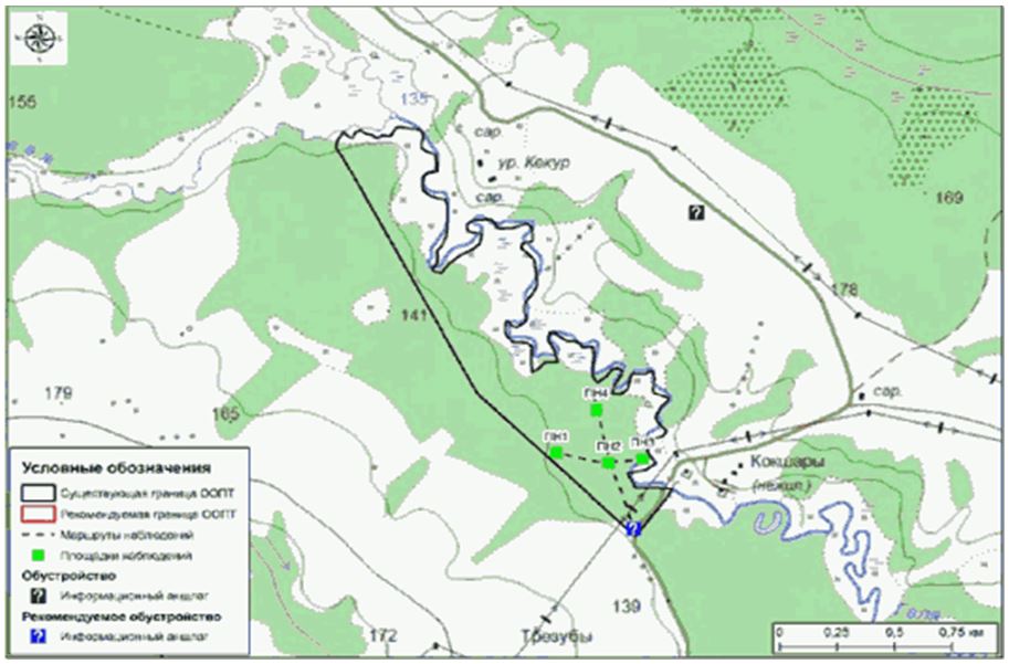Схема ботанического природного резервата «Согра»